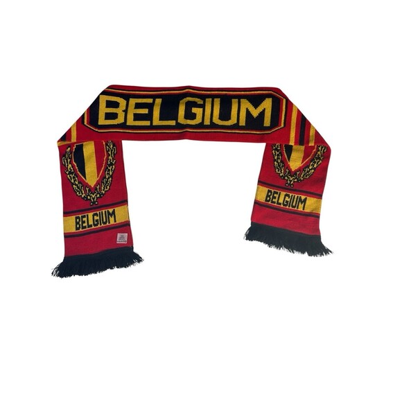 Belgium Souvenir Scarf with Fringed Ends Red, Black, Yellow * - Picture 1 of 5
